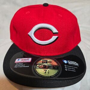 RED Cincinnati Reds Hat Cap 59Fifty Fitted OnFeild MLB New Era ALL SIZES